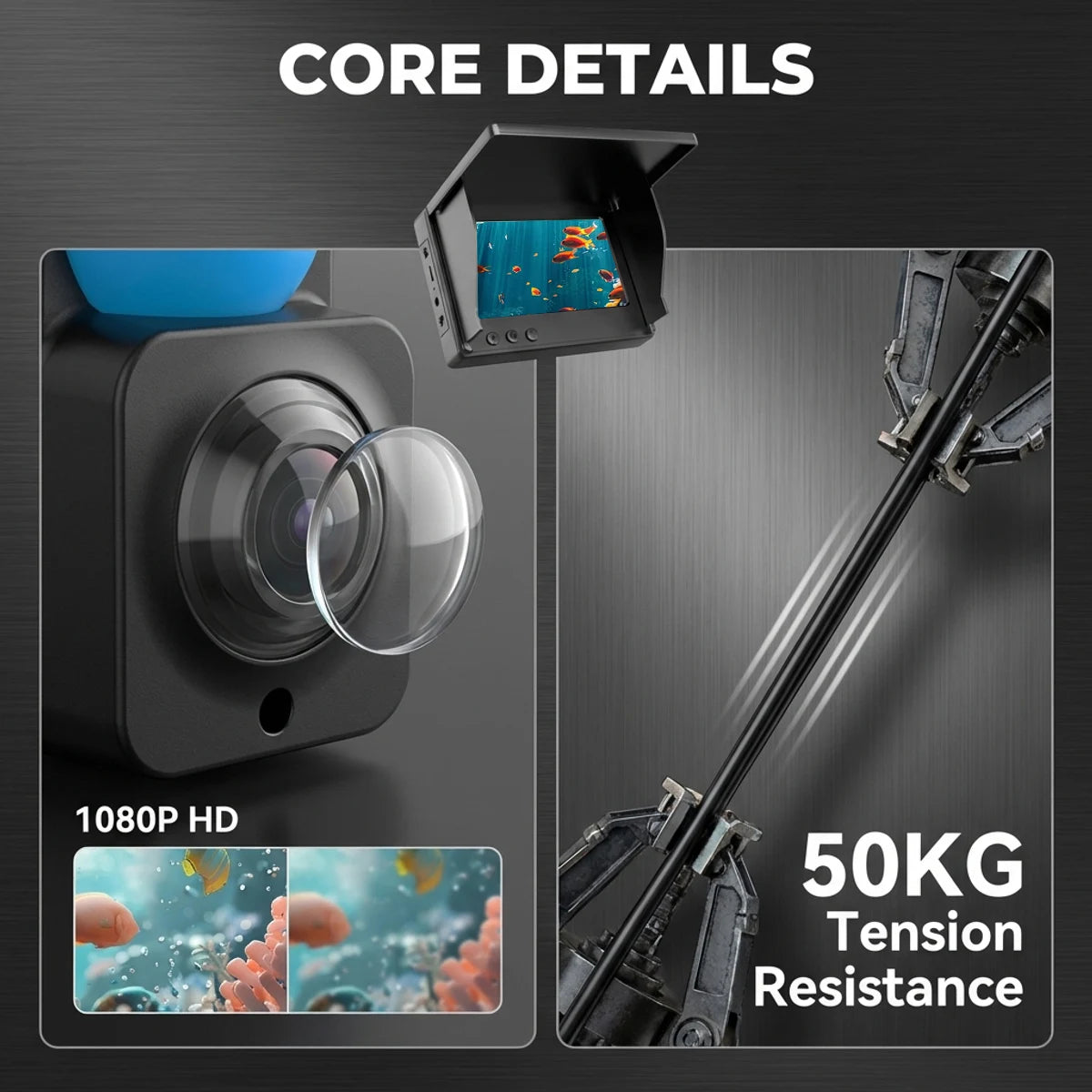 Underwater Fishing Camera HD 1080P 4.3" Monitor Fish Finder with 15M 30M Cable Night Vision for Ice Lake Fishing
