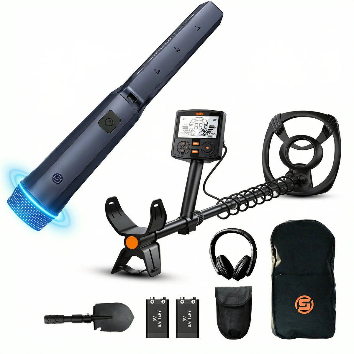 SUNPOW Professional Metal Detector & Gold Detector, Underground Metal Detecting Equipment Kit,10" IP68 Waterproof Coil,5 Modes Dual Backlit LCD,Adjustable for Adults Treasure Hunting Beach River Yard Relic Hunting