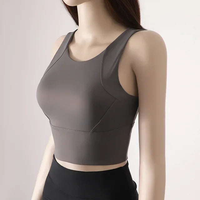Women Sports Bra With Fixed Chest Pad Athleisure Tank Top