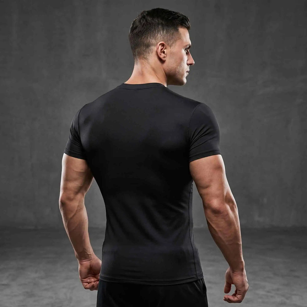 3-Pack Men's Compression Shirts Short Sleeve Gym Baselayer Tops Contour Line Workout Tees Moisture-Wicking Quick-Dry Performance Training Set