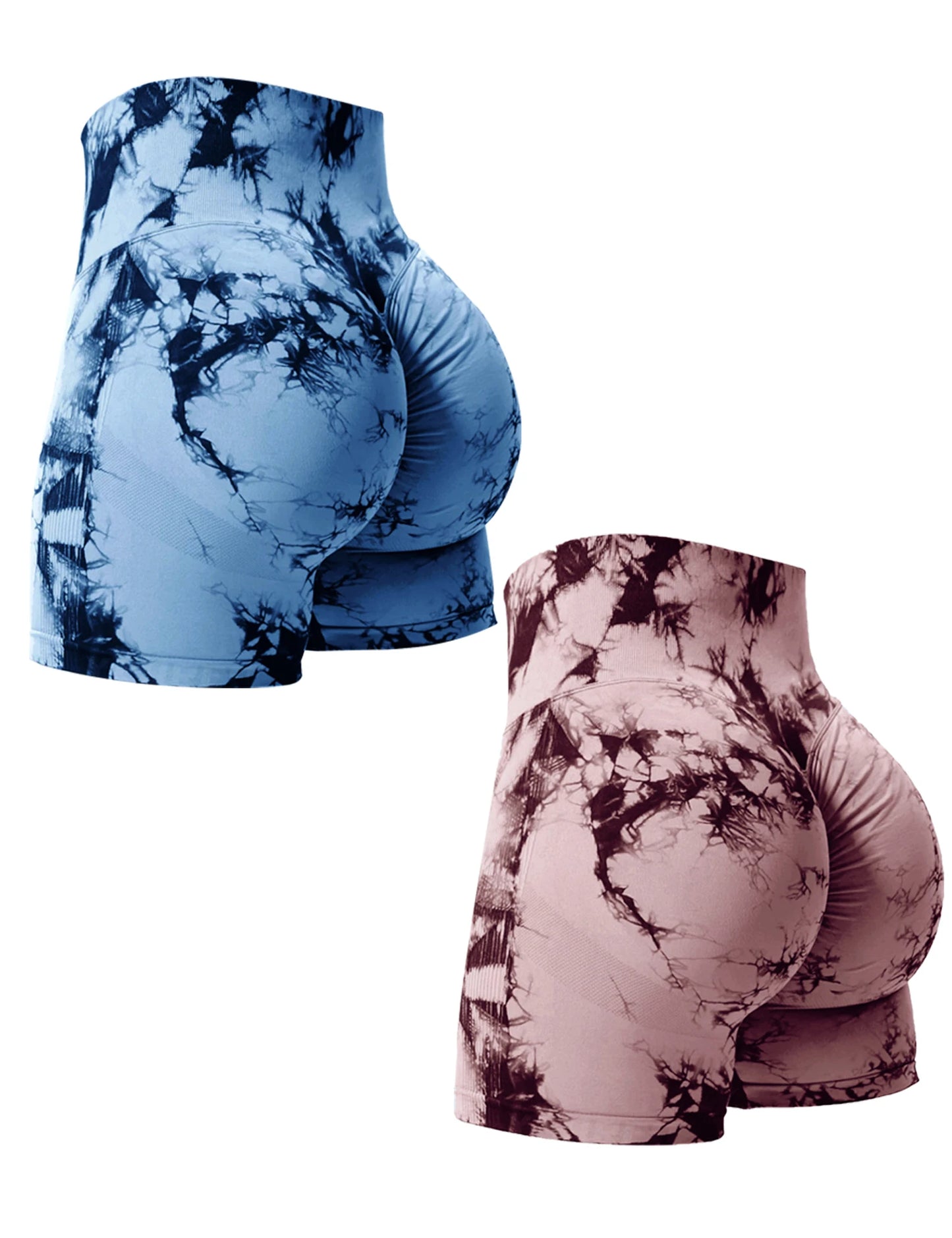 CHRLEISURE Tie Dye Butt Lifting Gym Shorts