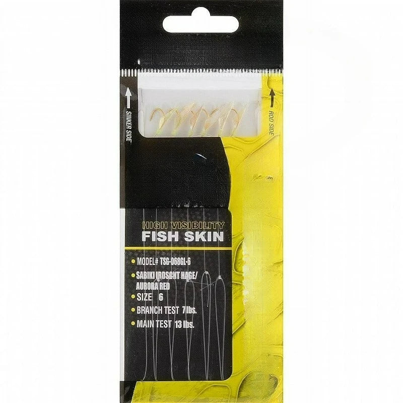 (2 pack) Red Size 8 Hook，Each rig includes six high-quality hooks for secure bait retention, with the main line featuring a higher pound test than branch lines for added strength during retrieval.