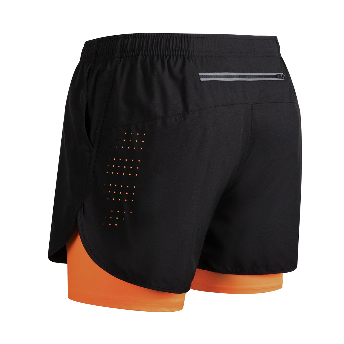 Men's Running Shorts Quick Dry Fitness Black Double Layer Sport Workout Training Bodybuilding Short Pants New