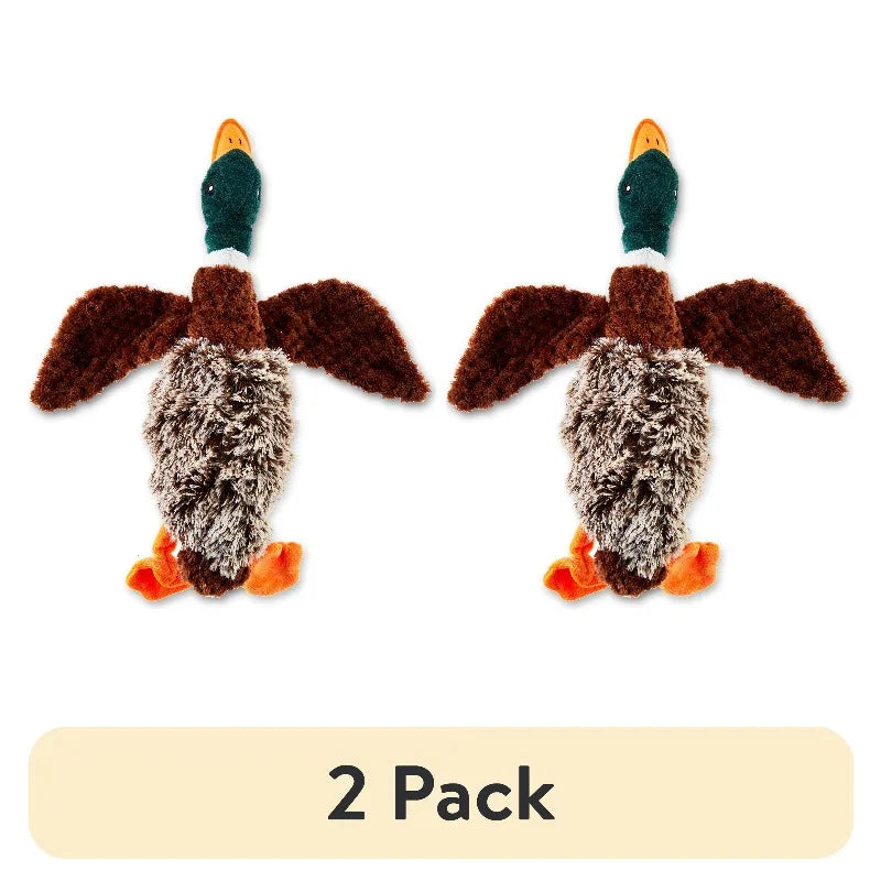 Multicolor Duck Plush Dog Toy with Honking Squeaker, Chew Level 1