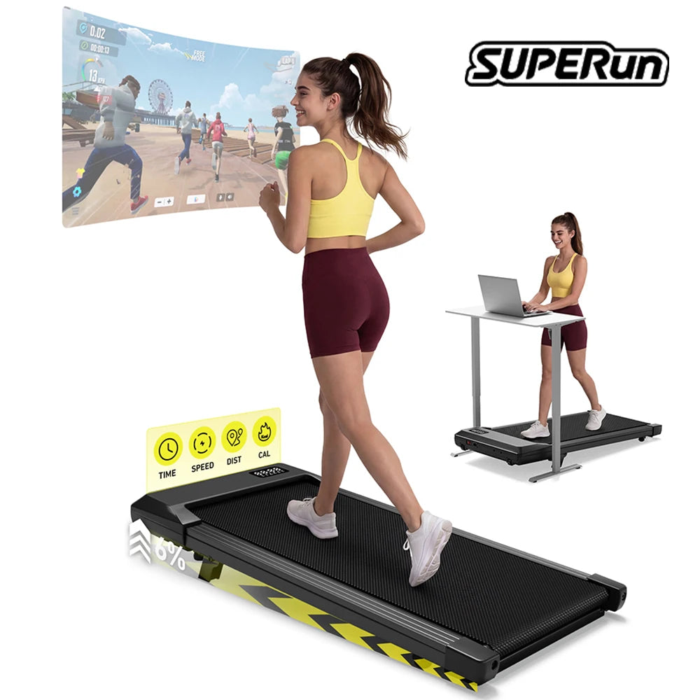Superun Portable Under Desk Walking Pad Mini Treadmill With LCD Screen