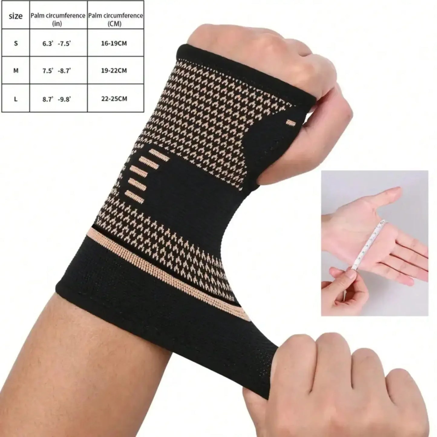 Sports Wrist Compression Sleeve Breathable Knit Nylon Unisex Workout