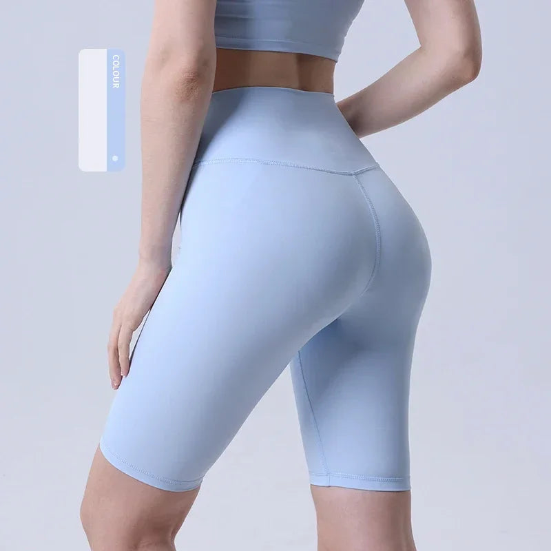 Women Yoga Shorts Athletic Nylon Seamless Breathable Summer Workout Pants