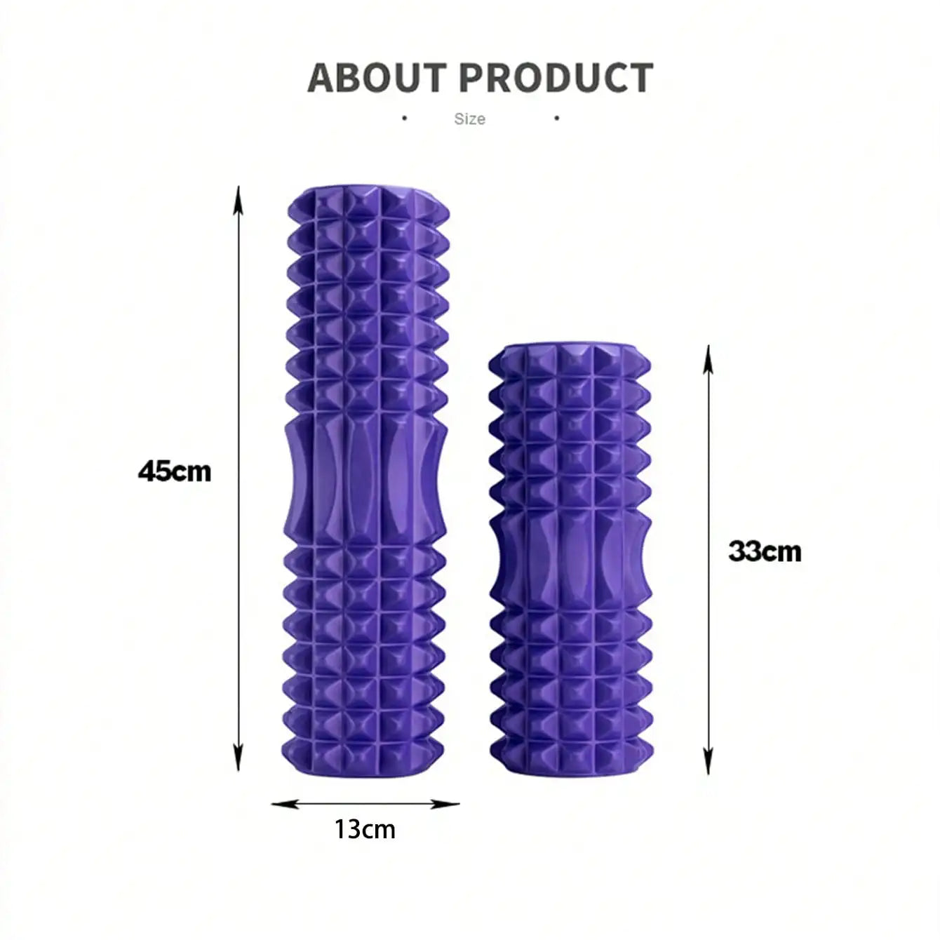 45*13cm Foam Roller - Deep Tissue Massage Muscle Roller And Stretching Device, Intensity And Myofascial Trigger Point Release