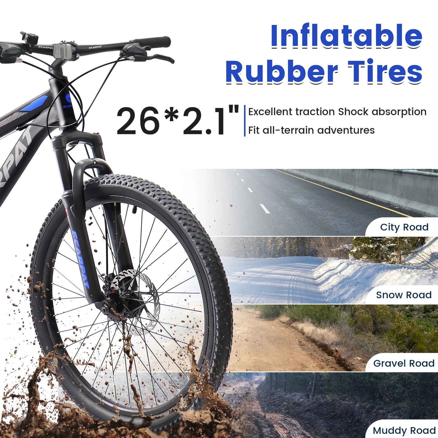 Ecarpat Dual Full Suspension Mountain Bike Unisex 21 Speed Disc