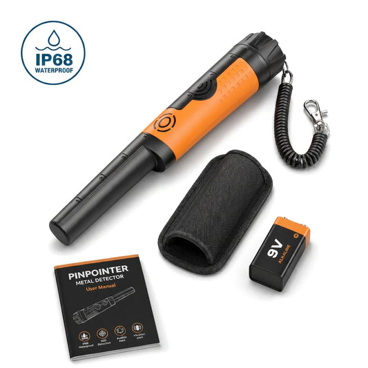 SUNPOW Handheld Pinpointer Metal Detector,IP68 Waterproof 360° Scan Audio Vibration Probe for Adult Beach Underground Detecting