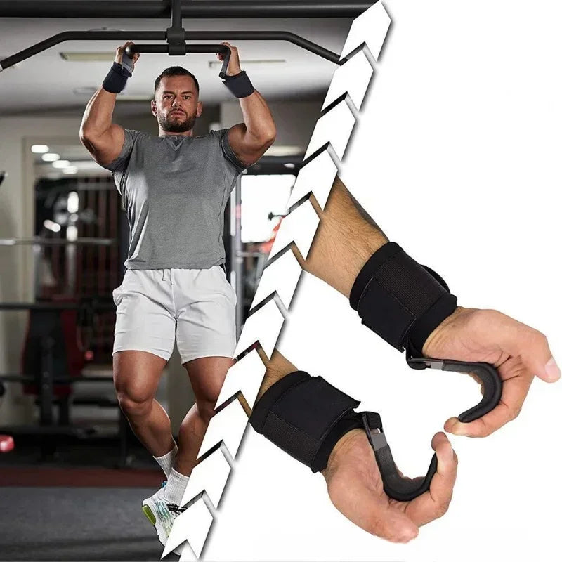 Non Slip Weight Lifting Hooks And Straps For Deadlift And Pull Ups