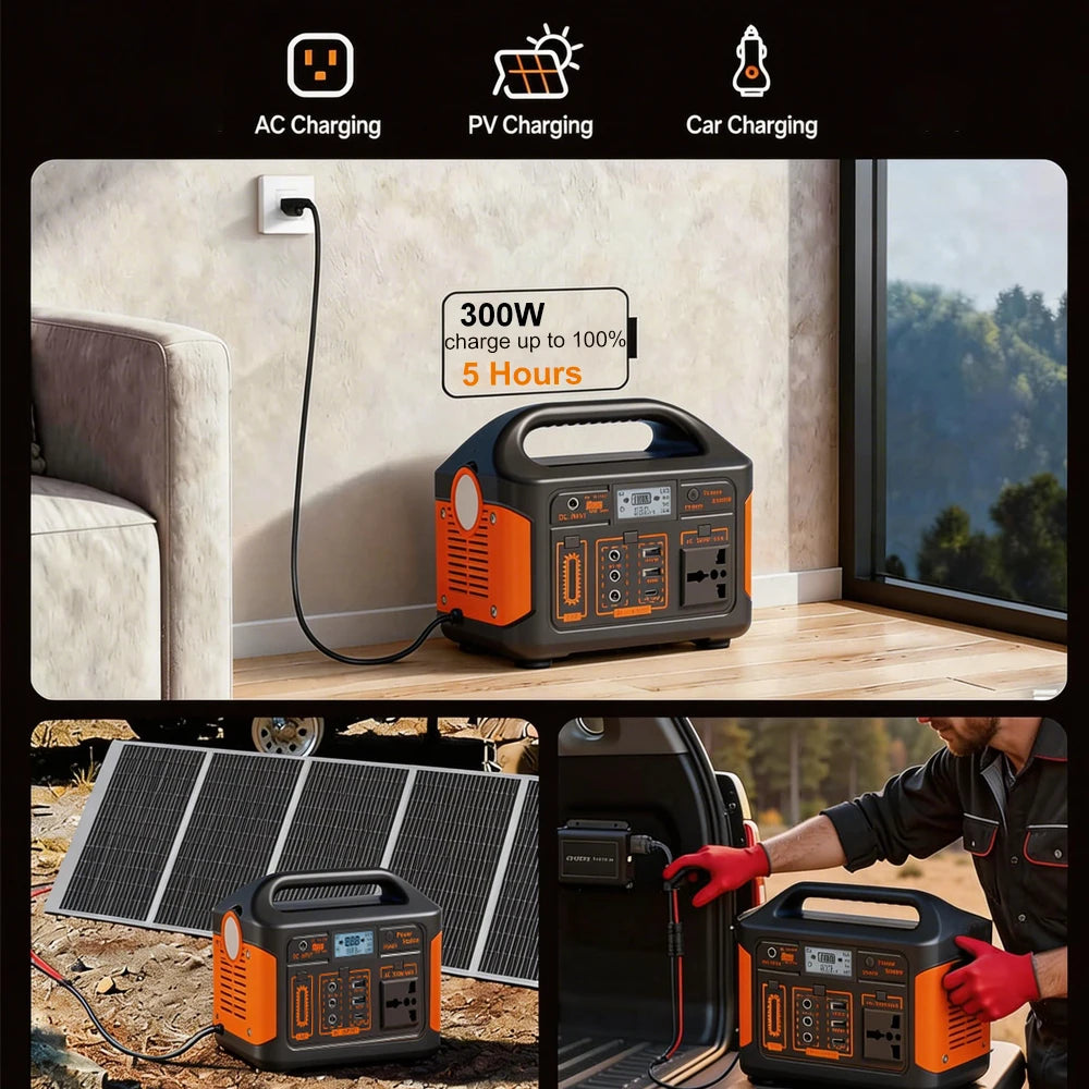 GaiaRay 460.8Wh Portable LiFePO4 Power Station 110V Solar Generator Camping