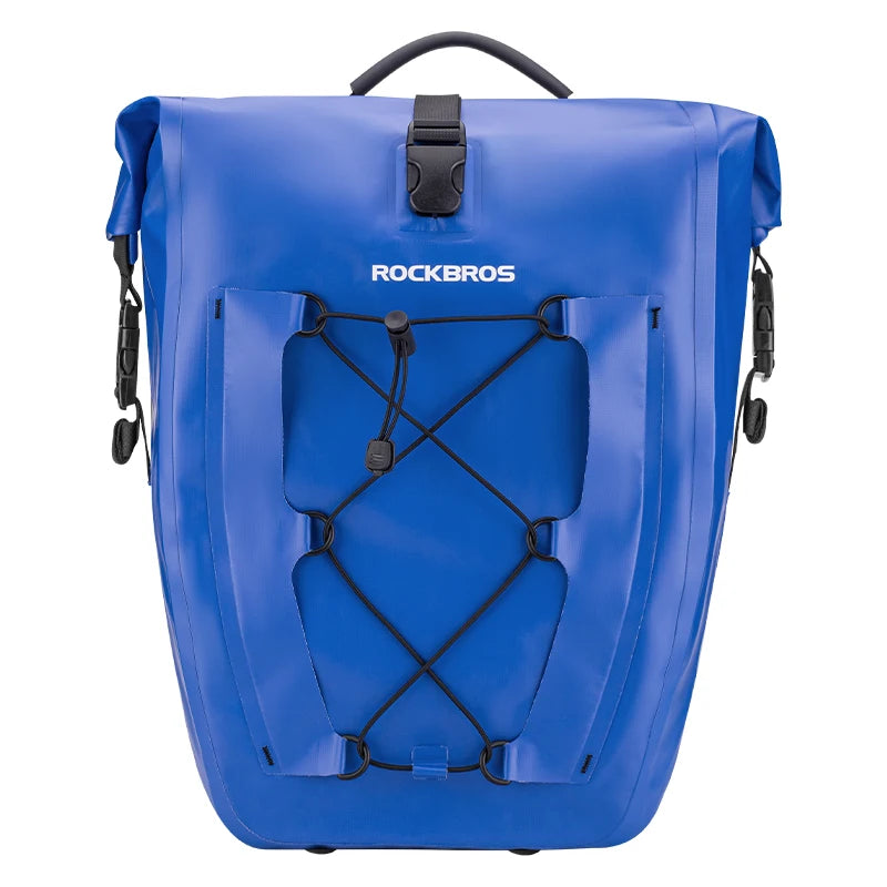 ROCKBROS Bike Carrier Bag 25L Big Capacity Rainproof Cycling Luggage Pannier Bag Adjustable Durable Travel Trunk Bag