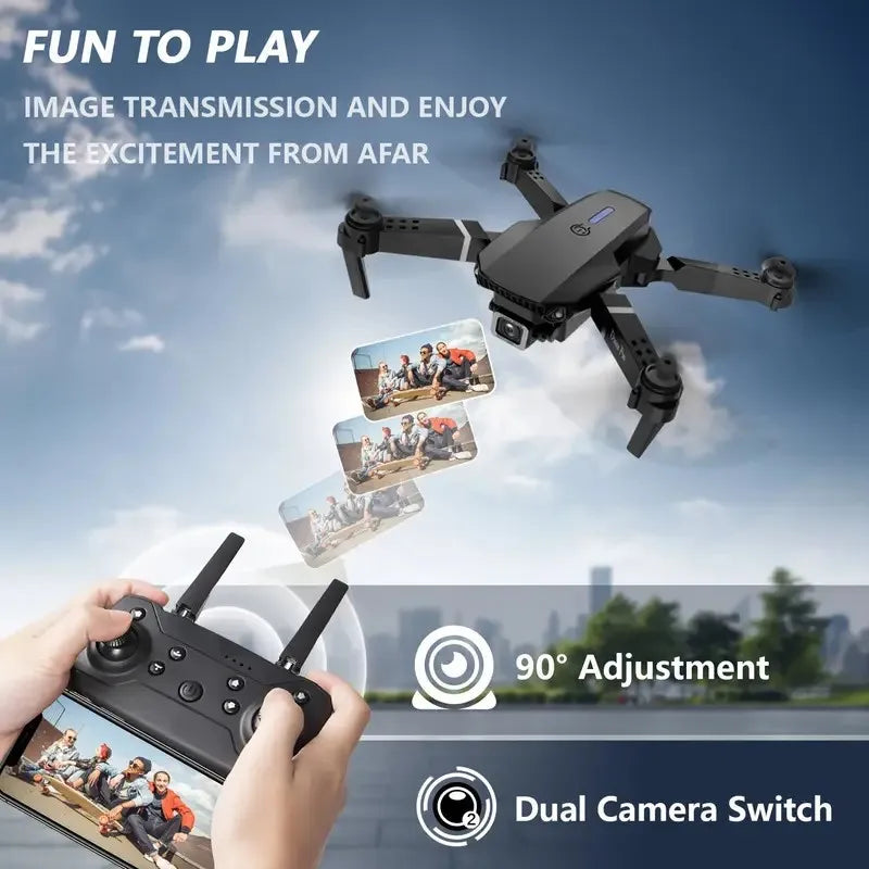 4K Pro Drone With Wide Angle Dual HD Camera Foldable